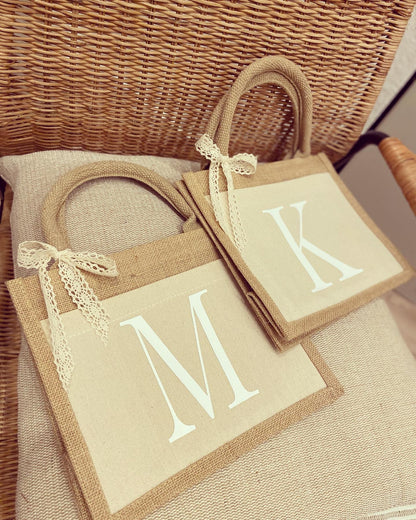 Jutetasche - Buchstabe - Loveda - Handmade with Love