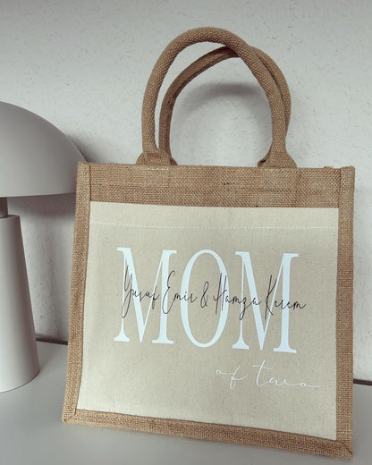 Jutetasche - Mom of - Loveda - Handmade with Love