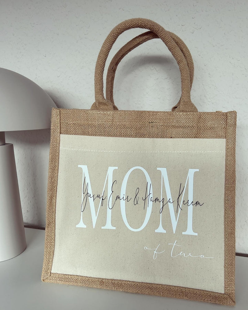 Jutetasche - Mom of - Loveda - Handmade with Love