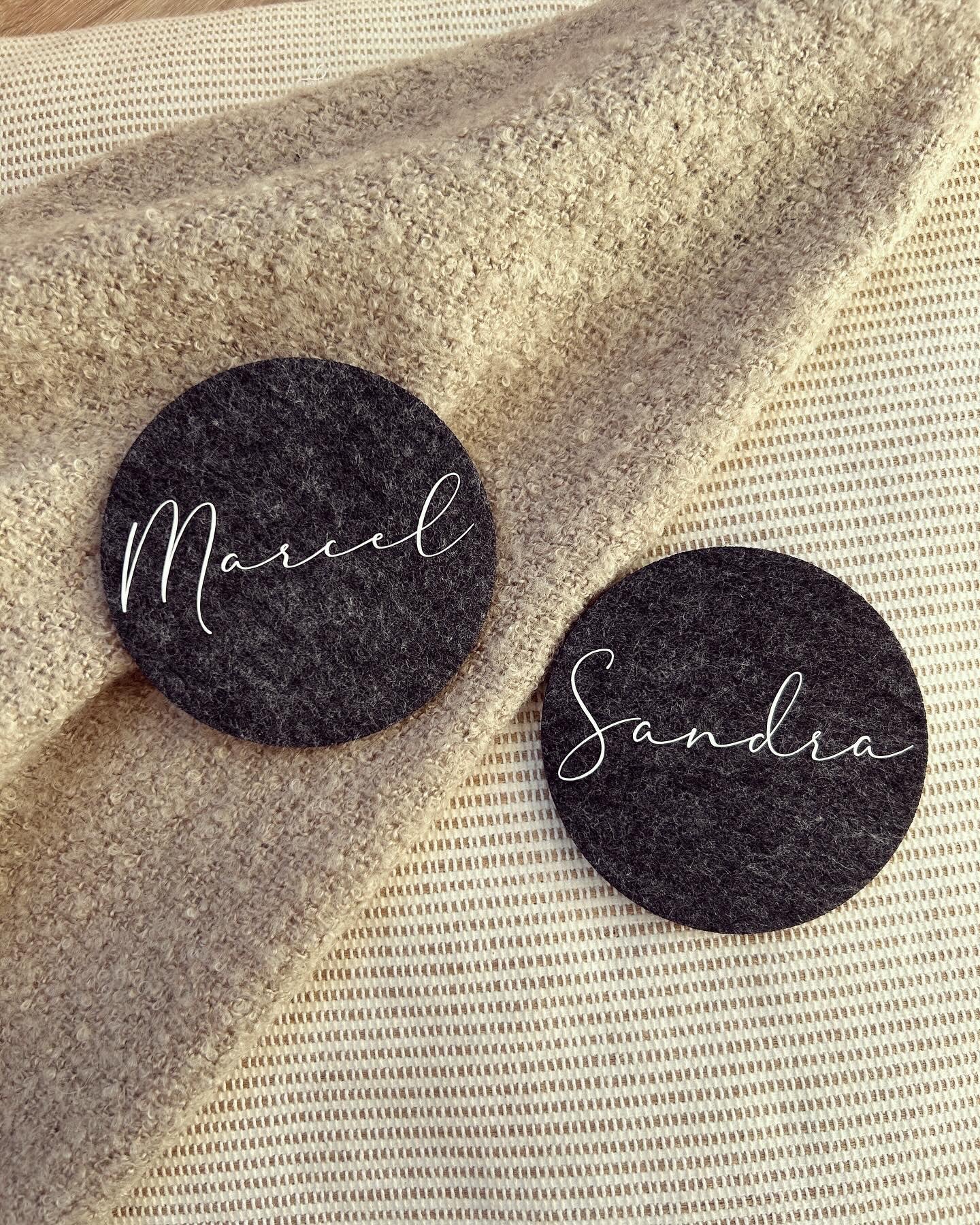 Filz Untersetzer - Name - Loveda - Handmade with Love