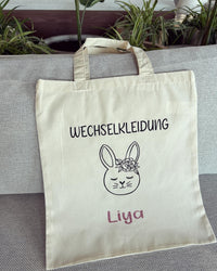 Stoffbeutel - Wechselkleidung Hase - Loveda - Handmade with Love