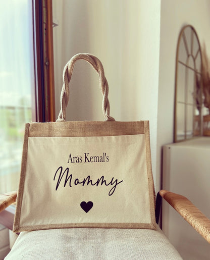 Jutetasche - Mommy - Loveda - Handmade with Love