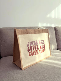 Jutetasche „Super Mom“