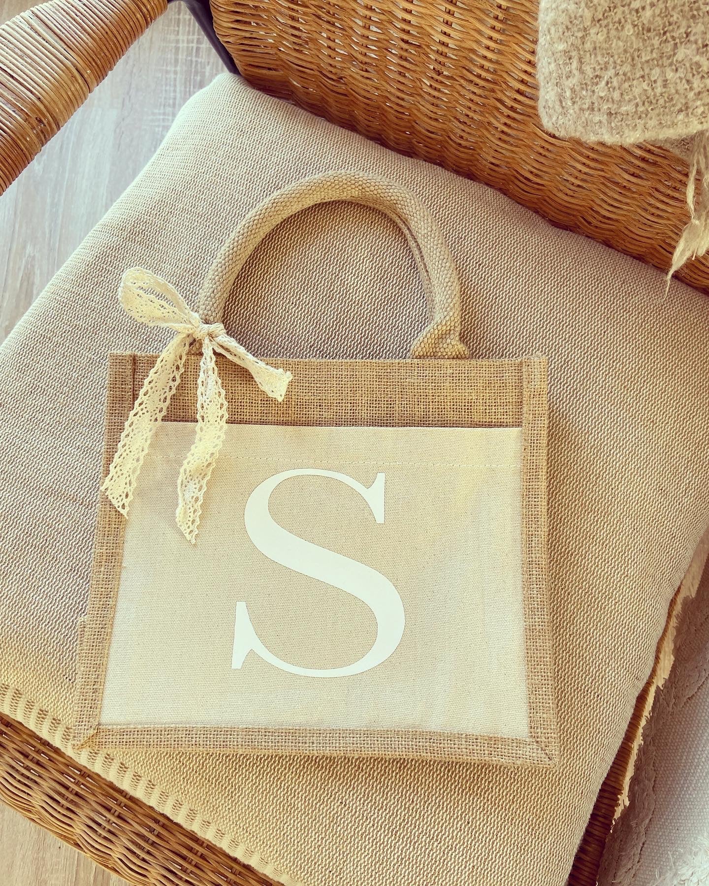 Jutetasche - Buchstabe - Loveda - Handmade with Love