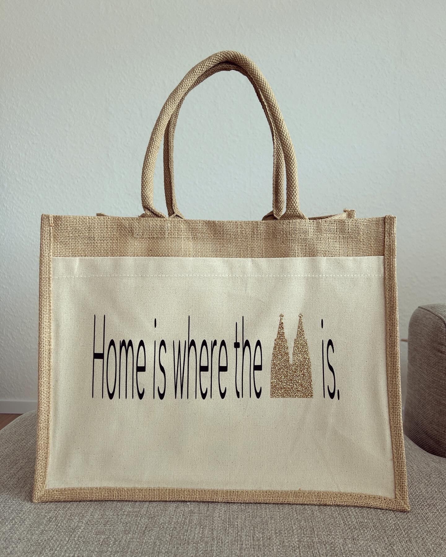 Jutetasche - Home is where the Dom is (Symbol) - Loveda - Handmade with Love
