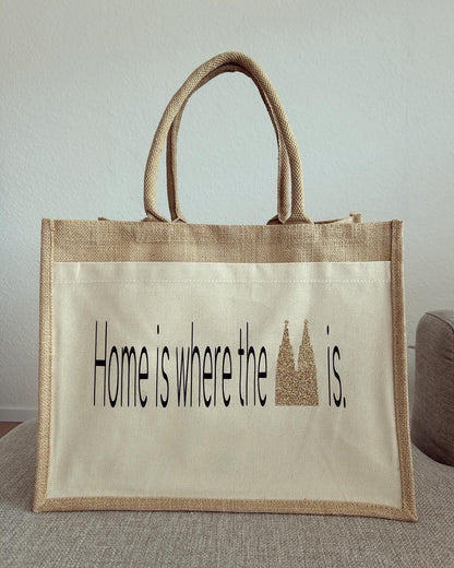 Jutetasche - Home is where the Dom is (Symbol) - Loveda - Handmade with Love