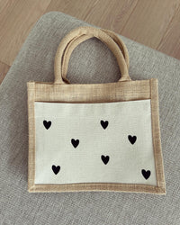 Jutetasche - Kleine Herzchen - Loveda - Handmade with Love
