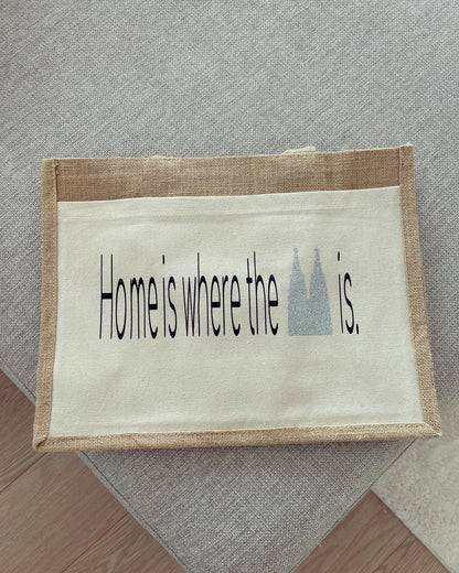 Jutetasche - Home is where the Dom is (Symbol) - Loveda - Handmade with Love