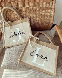 Jutetasche - Name & Anfangsbuchstabe - Loveda - Handmade with Love