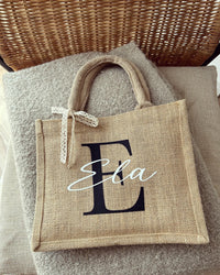 Jutetasche - Initialien Jute-Style - Loveda - Handmade with Love