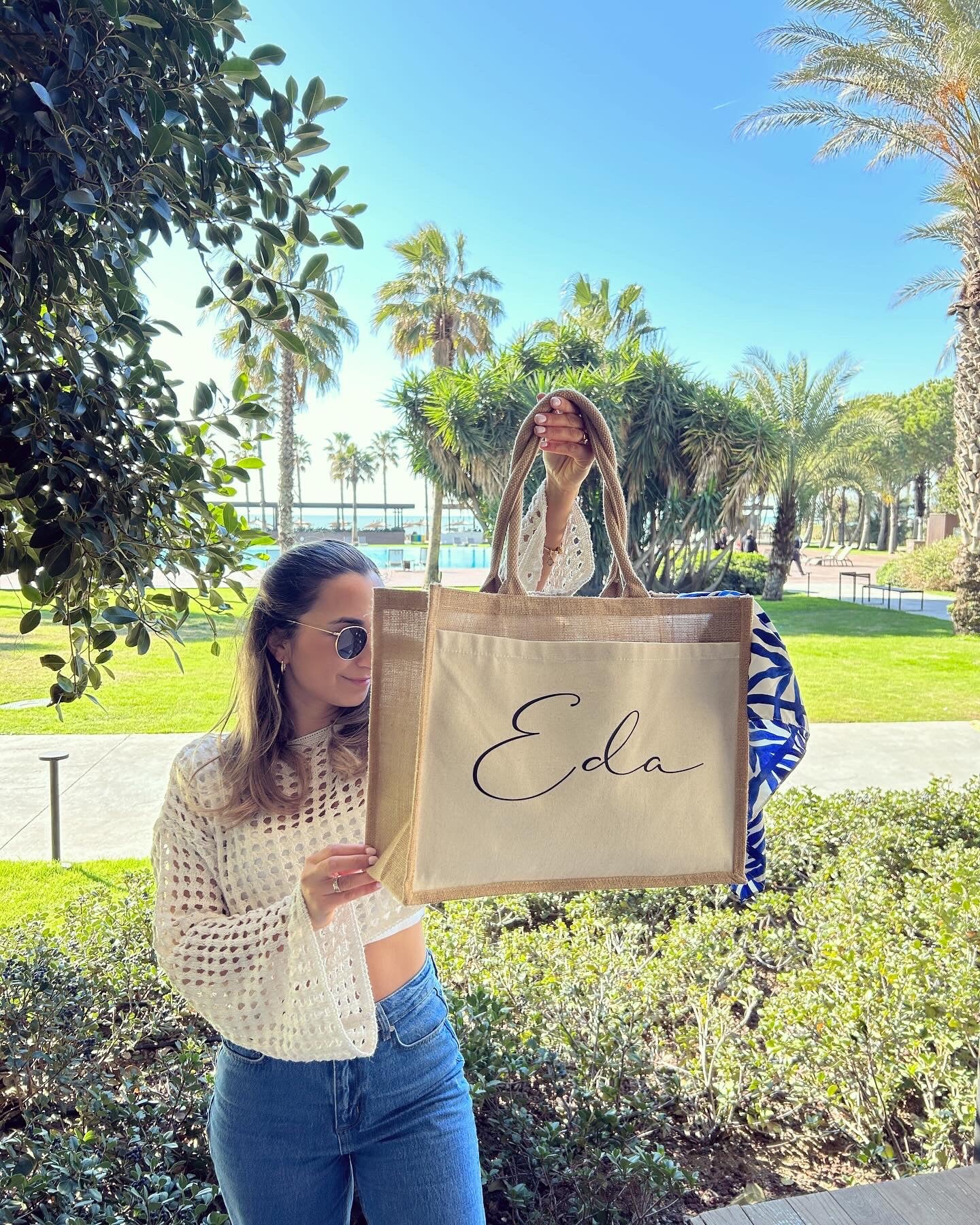 Jutetasche - Filigran - Loveda - Handmade with Love
