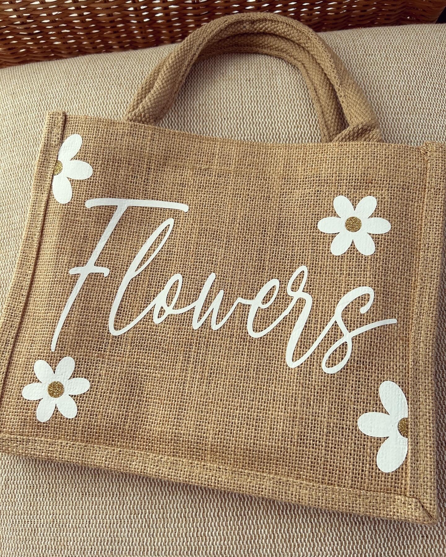 Jutetasche - Blumen Jute-Style - Loveda - Handmade with Love