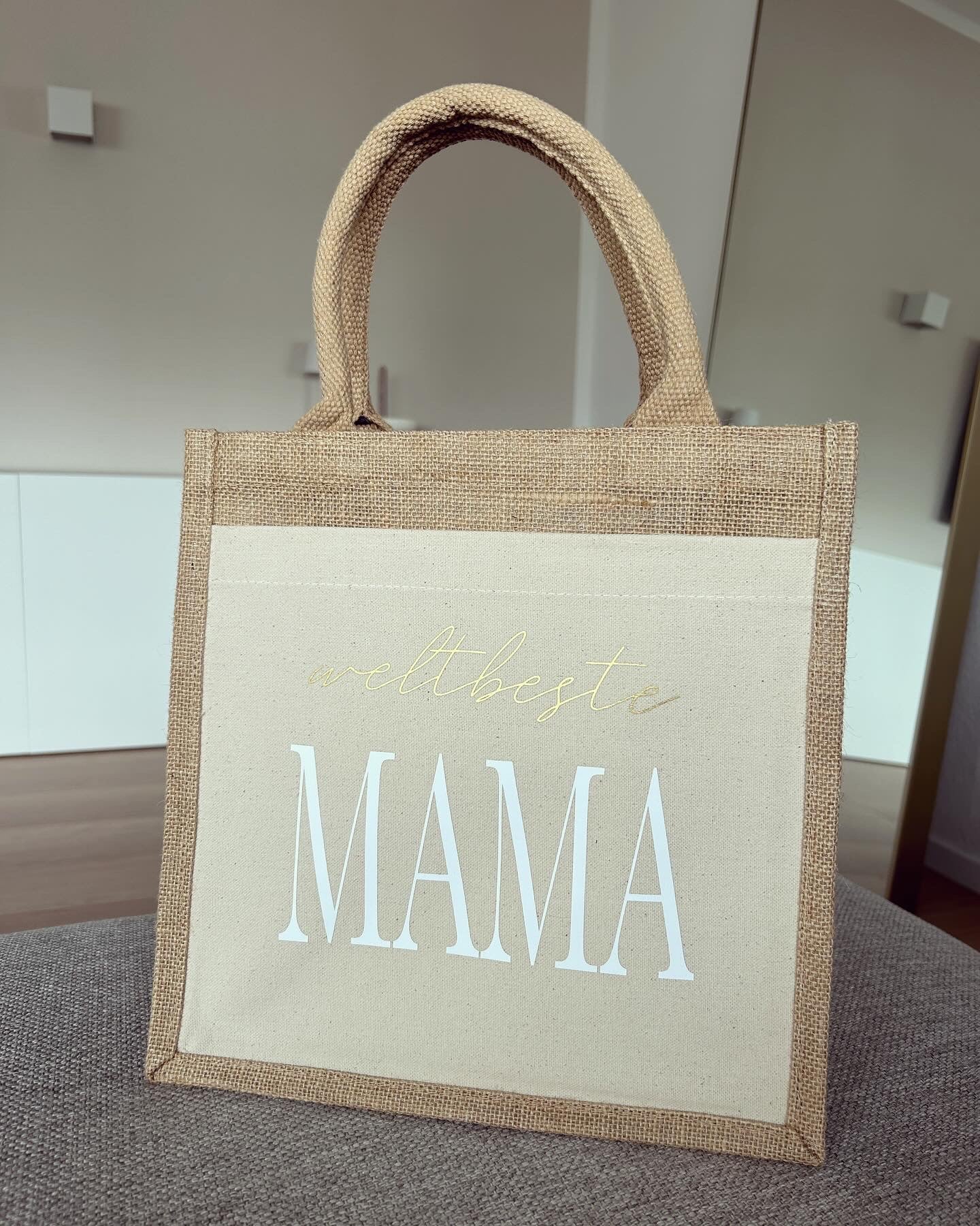 Jutetasche - Weltbeste Mama - Loveda - Handmade with Love