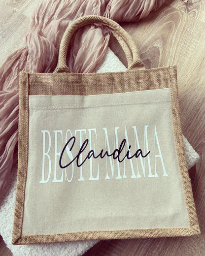 Jutetaschen - Mama / Oma - Loveda - Handmade with Love