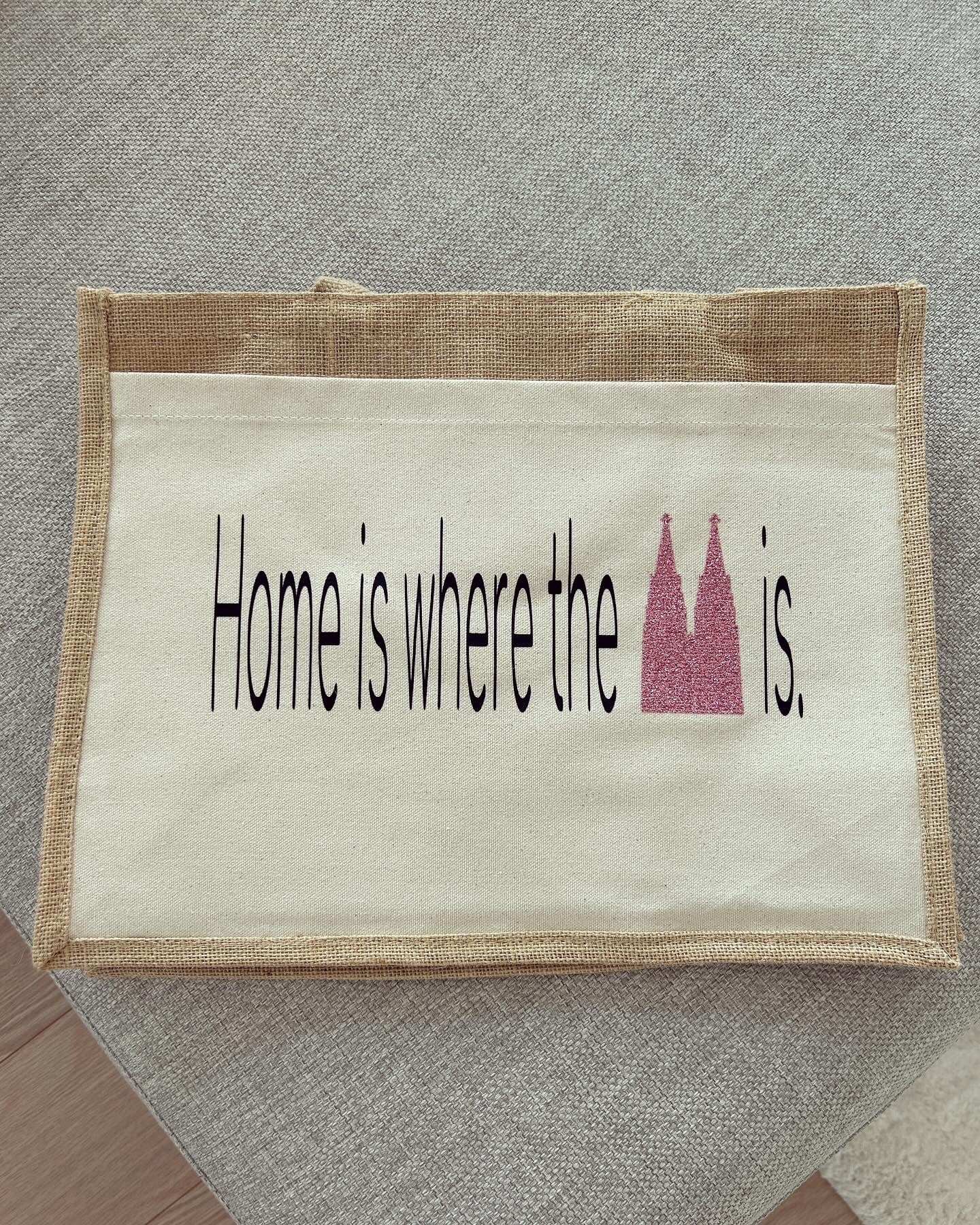 Jutetasche - Home is where the Dom is (Symbol) - Loveda - Handmade with Love