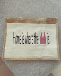 Jutetasche - Home is where the Dom is (Symbol) - Loveda - Handmade with Love