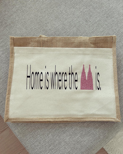 Jutetasche - Home is where the Dom is (Symbol) - Loveda - Handmade with Love