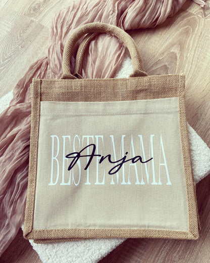 Jutetaschen - Mama / Oma - Loveda - Handmade with Love