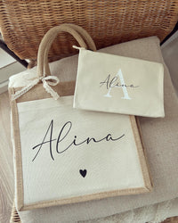 Jutetasche - Filigran Herz - Loveda - Handmade with Love