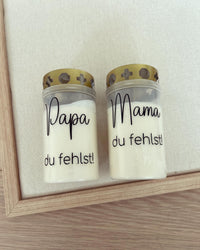 Grabkerzen - Papa / Mama du fehlst - Loveda - Handmade with Love