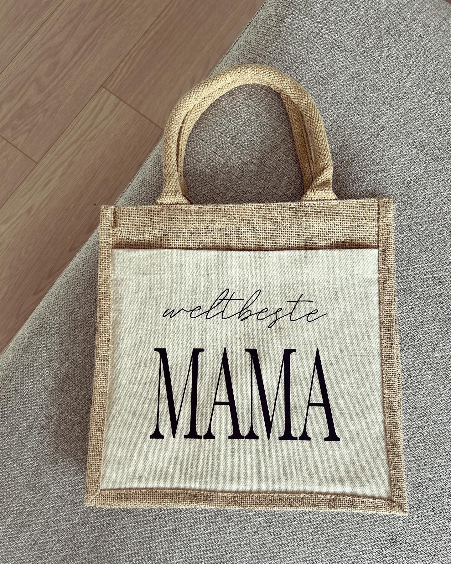 Jutetasche - Weltbeste Mama - Loveda - Handmade with Love