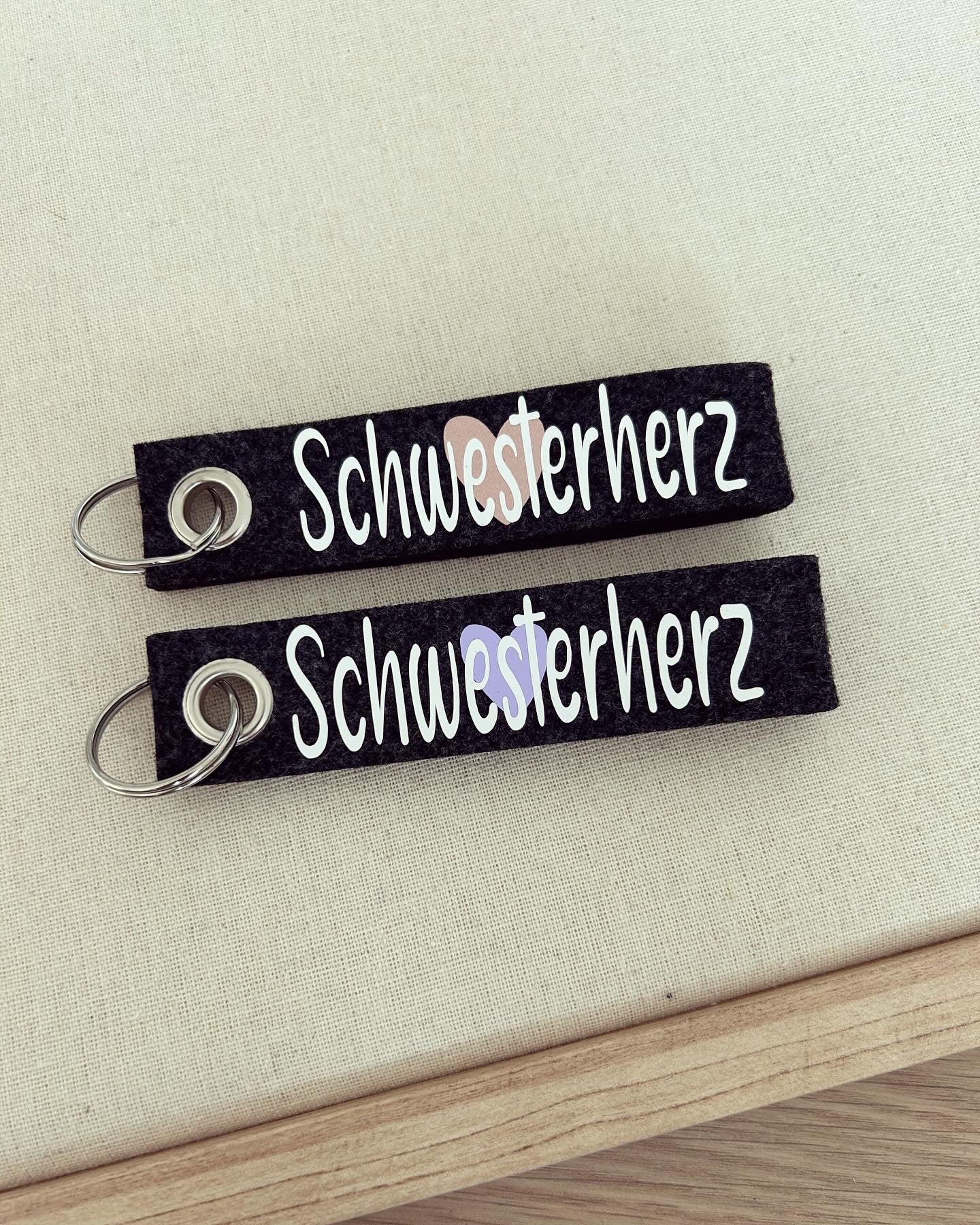 Schlüsselanhänger - Schwesterherz - Loveda - Handmade with Love