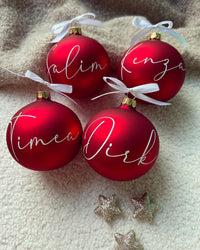 Weihnachtskugel 8cm - Rot - Loveda - Handmade with Love