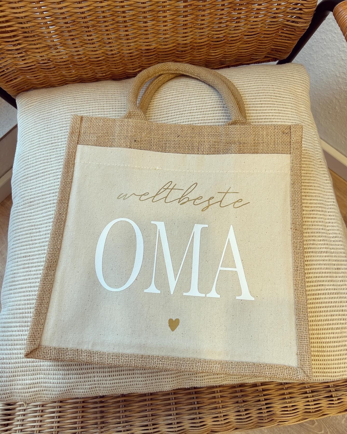 Jutetasche - Weltbeste Oma - Loveda - Handmade with Love