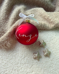 Weihnachtskugel 8cm - Rot - Loveda - Handmade with Love