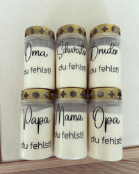 Grabkerzen - Papa / Mama du fehlst - Loveda - Handmade with Love