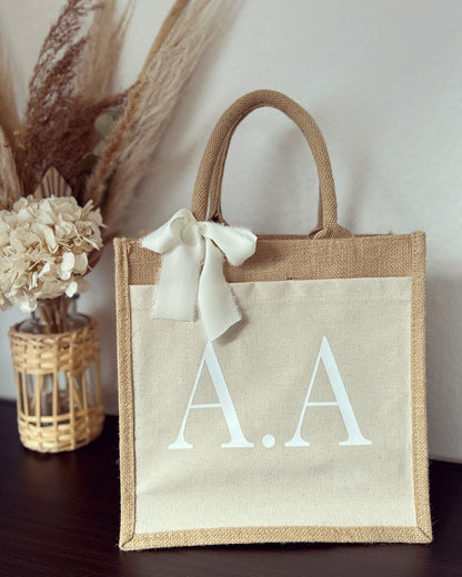 Jutetasche - Namenskürzel - Loveda - Handmade with Love