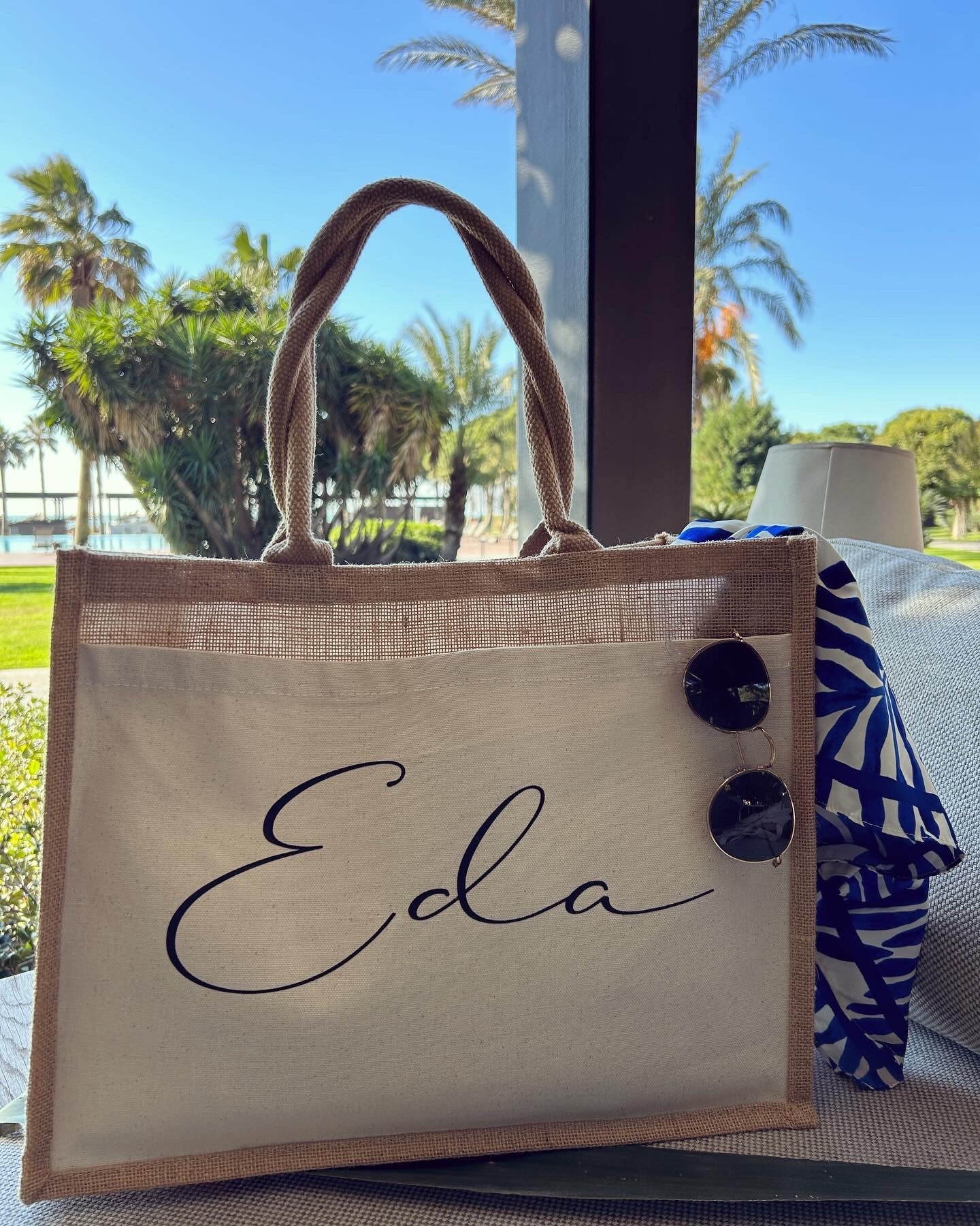 Jutetasche - Filigran - Loveda - Handmade with Love