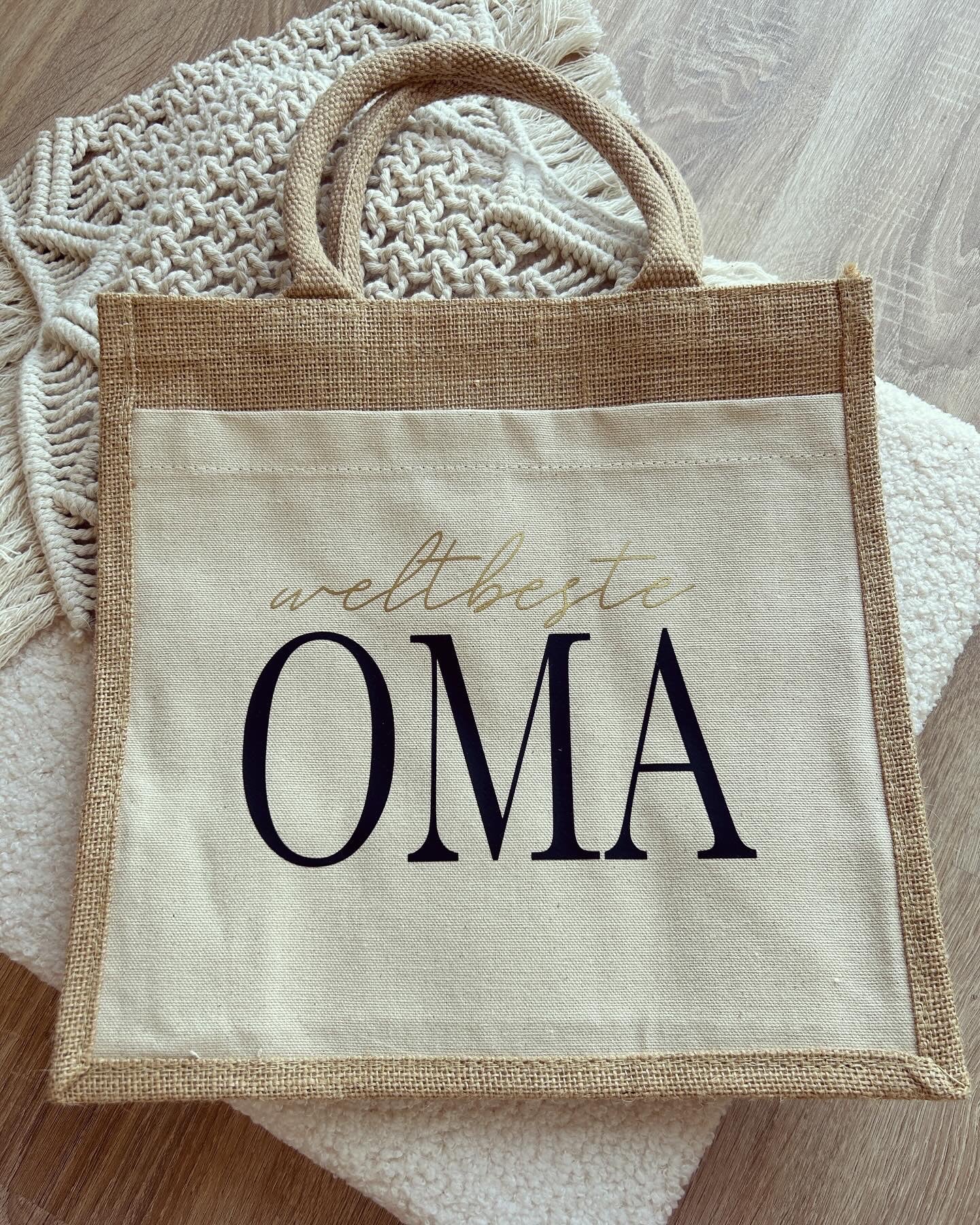 Jutetasche - Weltbeste Oma - Loveda - Handmade with Love