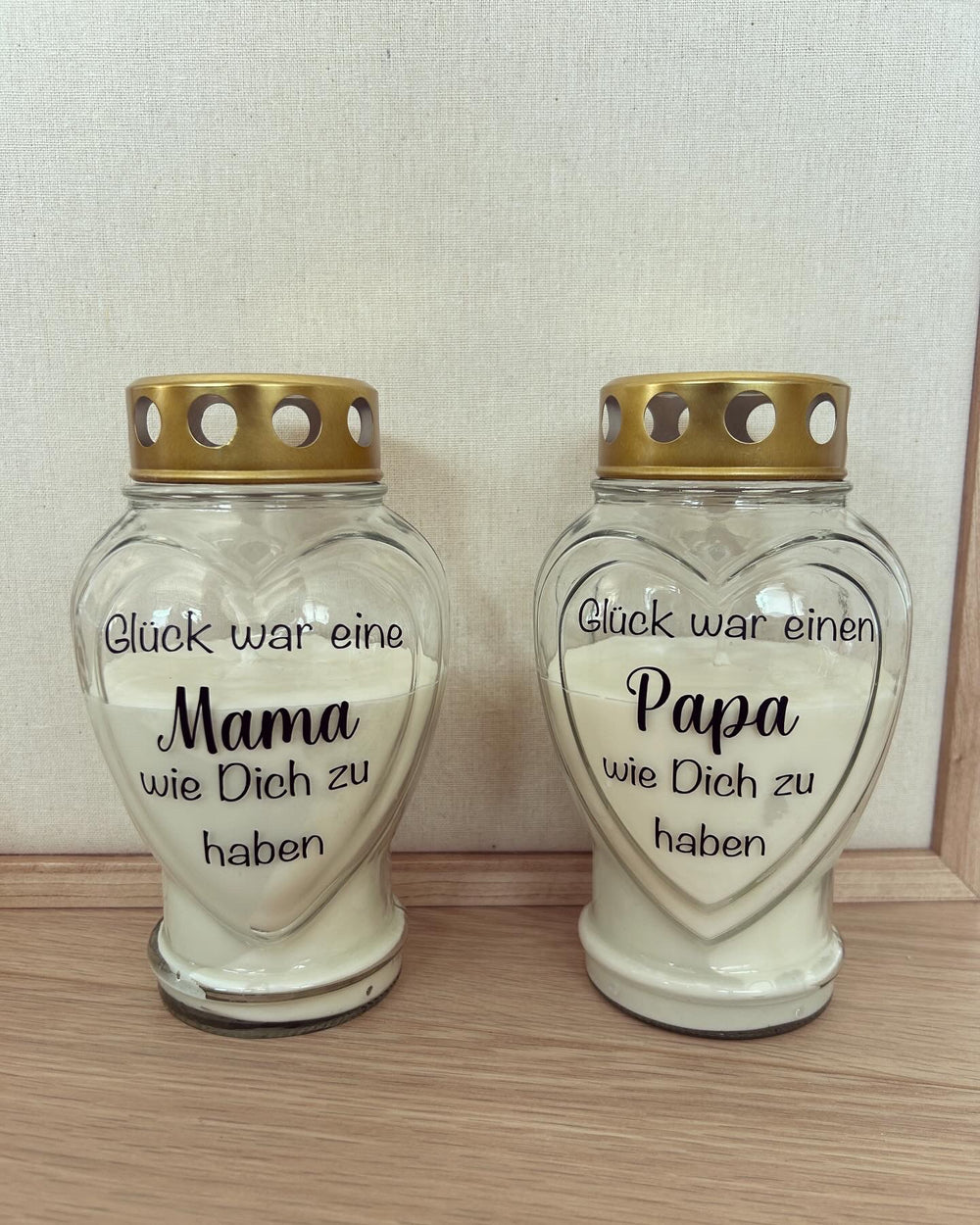 Grabkerzen - Mama / Papa - Loveda - Handmade with Love