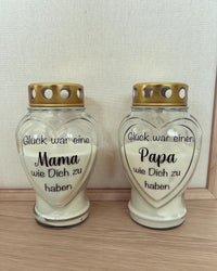 Grabkerzen - Mama / Papa - Loveda - Handmade with Love