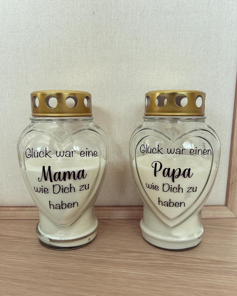 Grabkerzen - Mama / Papa - Loveda - Handmade with Love