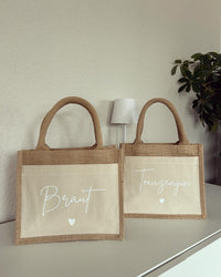 Jutetasche - Braut Trauzeugin - Loveda - Handmade with Love