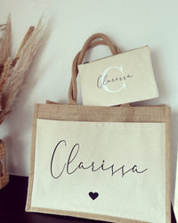 Jutetasche - Filigran Herz - Loveda - Handmade with Love