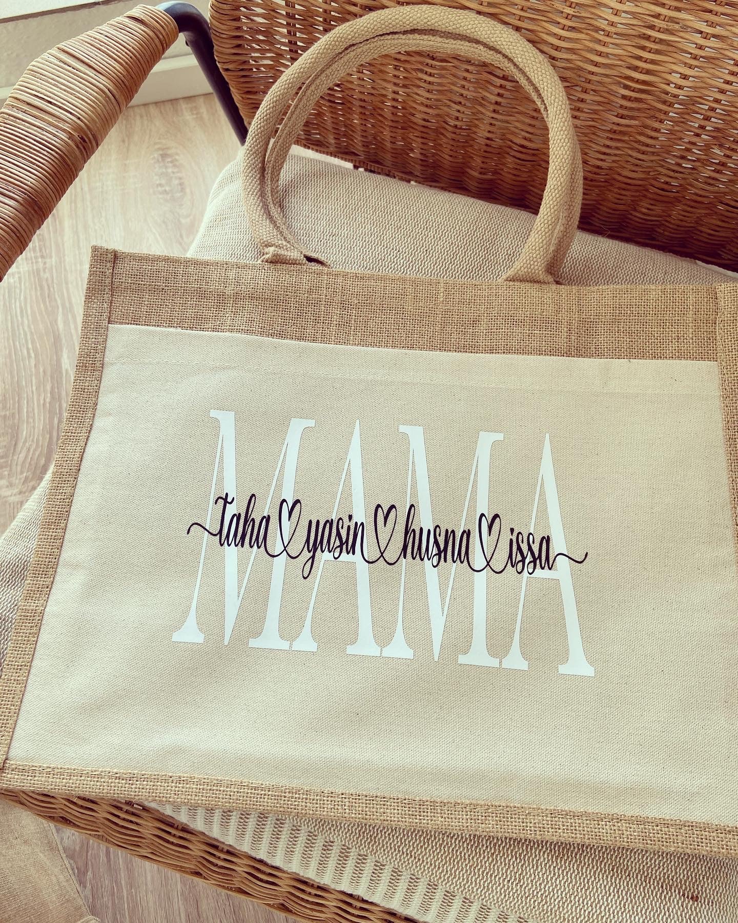 Jutetaschen - Mama / Oma - Loveda - Handmade with Love