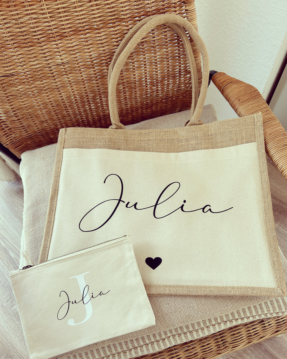 Jutetasche - Filigran Herz - Loveda - Handmade with Love