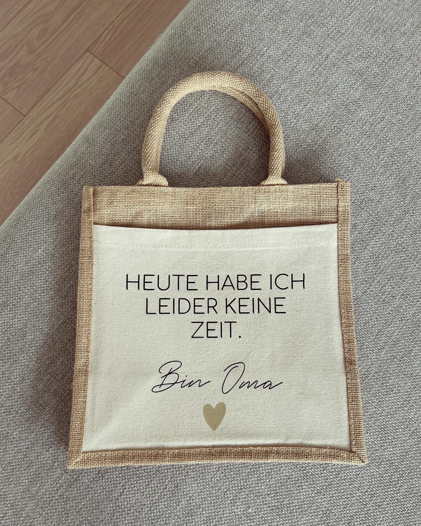 Jutetasche - Keine Zeit bin Oma - Loveda - Handmade with Love