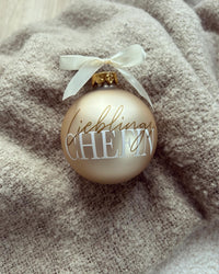 Weihnachtskugel 8cm - Champagner - Loveda - Handmade with Love