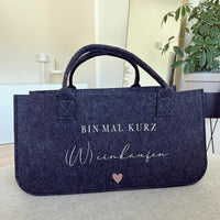 Shopper - Bin mal kurz (W)einkaufen - Loveda - Handmade with Love
