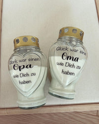 Grabkerzen - Oma / Opa - Loveda - Handmade with Love