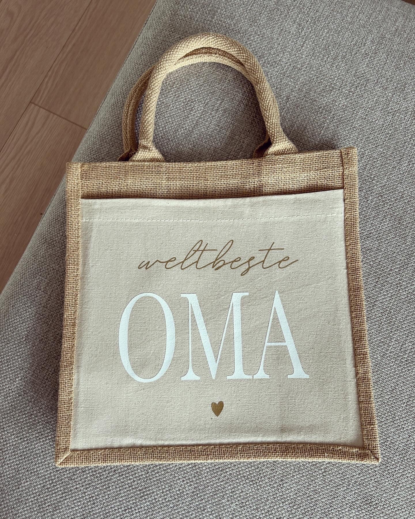 Jutetasche - Weltbeste Oma - Loveda - Handmade with Love