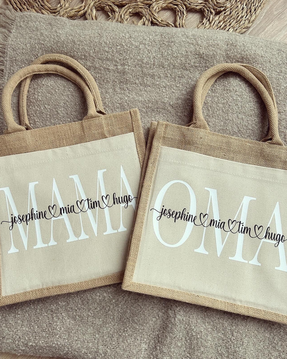 Jutetaschen - Mama / Oma - Loveda - Handmade with Love