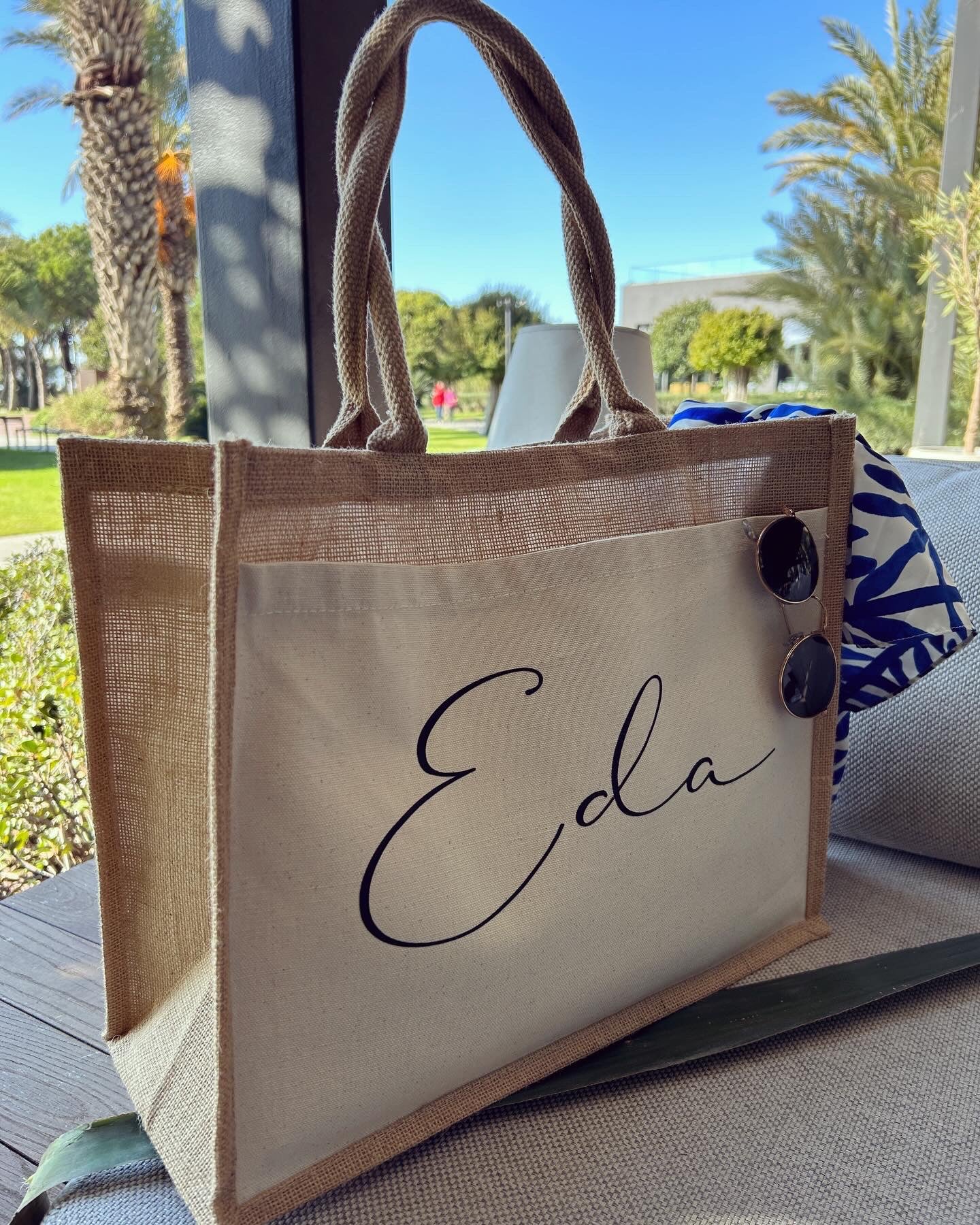 Jutetasche - Filigran - Loveda - Handmade with Love