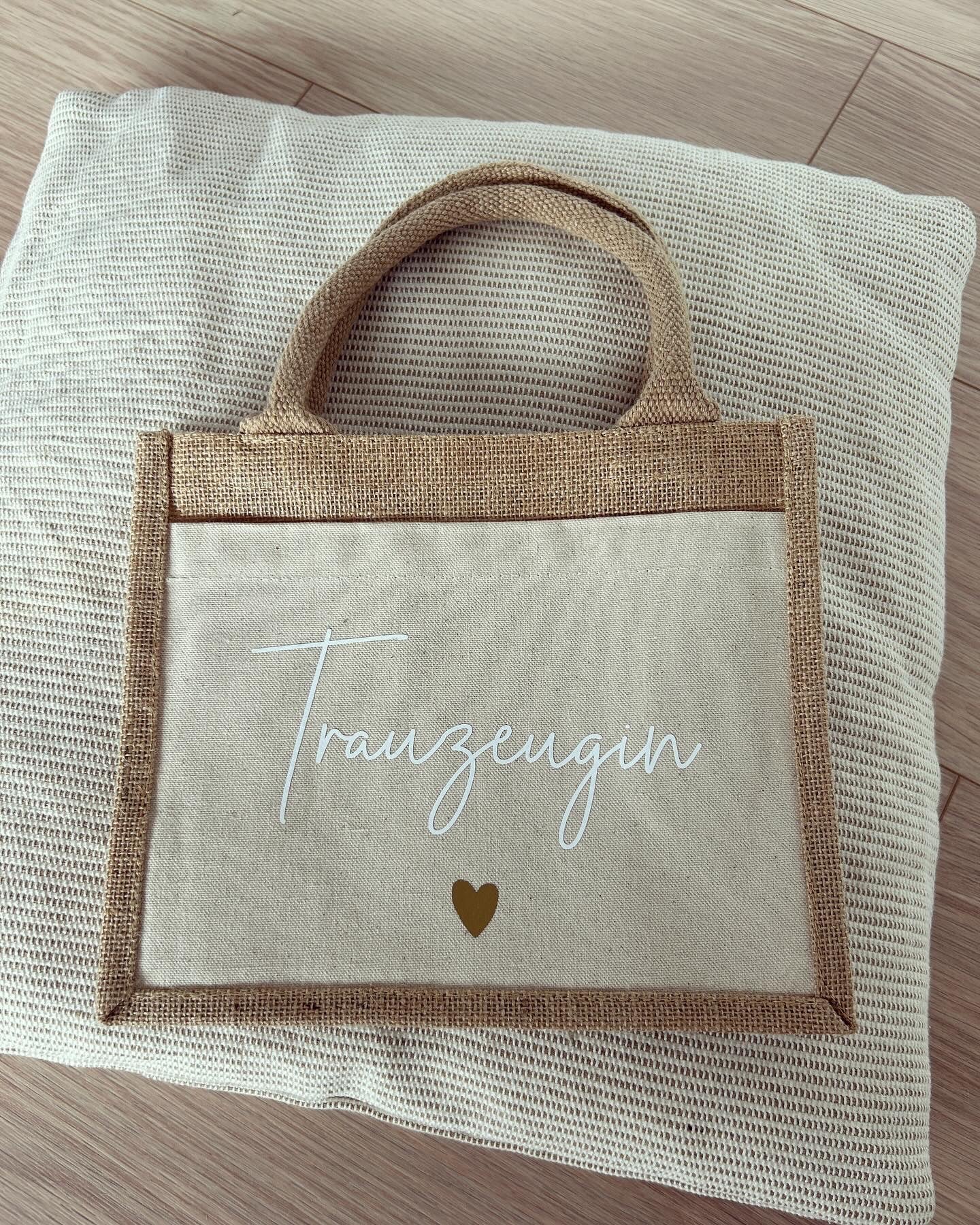 Jutetasche - Braut Trauzeugin - Loveda - Handmade with Love