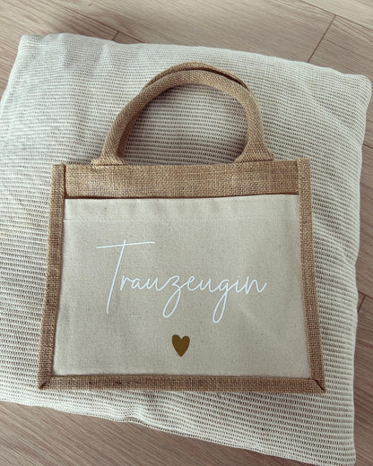 Jutetasche - Braut Trauzeugin - Loveda - Handmade with Love
