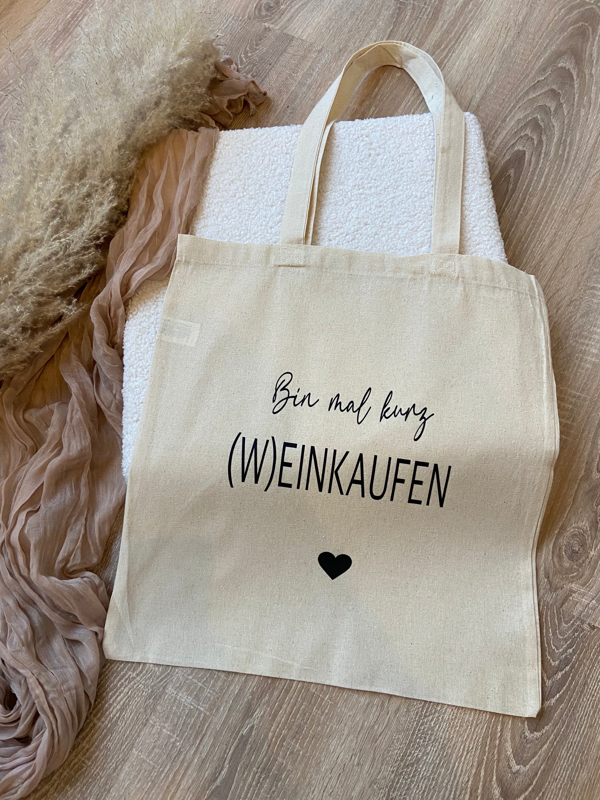 Stoffbeutel - (W)einkaufen - Loveda - Handmade with Love